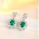 Ruif Jewelry Classic Design S925 Silver 1.498ct Lab Grown Emerald Earrings Red Ruby Royal Blue Sapphire Gemstone Jewelry