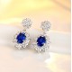 Ruif Jewelry Classic Design S925 Silver 1.498ct Lab Grown Emerald Earrings Red Ruby Royal Blue Sapphire Gemstone Jewelry