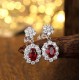 Ruif Jewelry Classic Design S925 Silver 1.498ct Lab Grown Emerald Earrings Red Ruby Royal Blue Sapphire Gemstone Jewelry