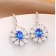 Ruif Jewelry Classic Design S925 Silver 1.45ct Lab Grown Emerald Earrings Red Ruby Royal Blue Sapphire Gemstone Jewelry