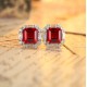 Ruif Jewelry Classic Design S925 Silver 4.56ct Lab Grown Emerald And Ruby Earrings Royal Blue Sapphire Gemstone Jewelry