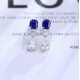 Ruif Jewelry Classic Design S925 Silver 1.19ct Lab Grown Emerald Earrings Red Ruby Royal Blue Sapphire Gemstone Jewelry