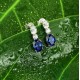 Ruif Jewelry Classic Design S925 Silver 1.884ct Lab Grown Emerald Earrings Red Ruby Royal Blue Sapphire Gemstone Jewelry
