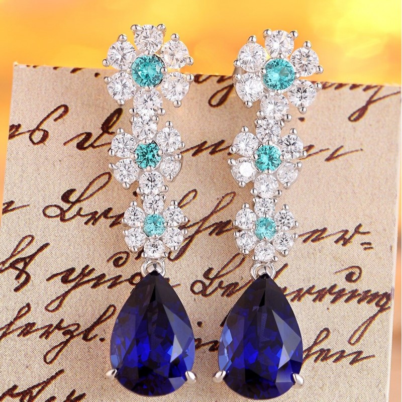 Ruif Jewelry Classic Design S925 Silver 5.37ct Lab Grown Emerald Earrings And Ruby Sapphire Earrings Gemstone Jewelry Ruif Jewelry Classic Design S925 Silver 5.37ct Lab Grown Emerald Earrings And Ruby Sapphire Earrings Gemstone Jewelry