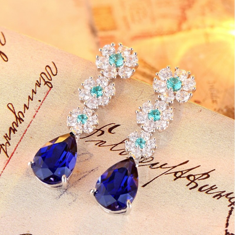 Ruif Jewelry Classic Design S925 Silver 5.37ct Lab Grown Emerald Earrings And Ruby Sapphire Earrings Gemstone Jewelry Ruif Jewelry Classic Design S925 Silver 5.37ct Lab Grown Emerald Earrings And Ruby Sapphire Earrings Gemstone Jewelry