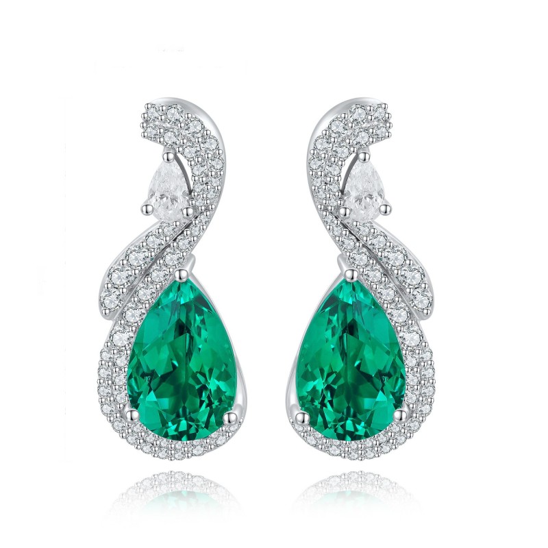 Ruif Jewelry Classic Design S925 Silver 5.94ct/9.4ct/9.4ct/10.5ct/8.6ct Lab Grown Emaerald/Ruby/Sapphire/Paraiba/Cobaltite Spinel Earrings Gemstone Jewelry Ruif Jewelry Classic Design S925 Silver 5.94ct/9.4ct/9.4ct/10.5ct/8.6ct Lab Grown Emaerald/Ruby/Sapphire/Paraiba/Cobaltite Spinel Earrings Gemstone Jewelry