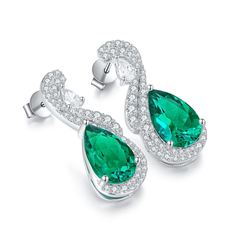 Ruif Jewelry Classic Design S925 Silver 5.94ct/9.4ct/9.4ct/10.5ct/8.6ct Lab Grown Emaerald/Ruby/Sapphire/Paraiba/Cobaltite Spinel Earrings Gemstone Jewelry Ruif Jewelry Classic Design S925 Silver 5.94ct/9.4ct/9.4ct/10.5ct/8.6ct Lab Grown Emaerald/Ruby/Sapphire/Paraiba/Cobaltite Spinel Earrings Gemstone Jewelry