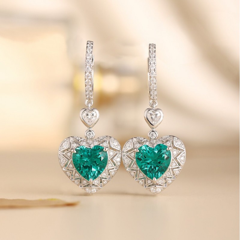 Ruif Jewelry Classic Design S925 Silver 4.9ct Lab Grown Emerald Earrings Red Ruby Royal Blue Sapphire Gemstone Jewelry Ruif Jewelry Classic Design S925 Silver 4.9ct Lab Grown Emerald Earrings Red Ruby Royal Blue Sapphire Gemstone Jewelry