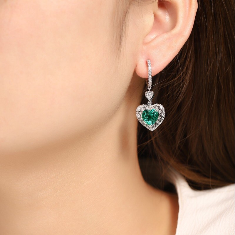 Ruif Jewelry Classic Design S925 Silver 4.9ct Lab Grown Emerald Earrings Red Ruby Royal Blue Sapphire Gemstone Jewelry Ruif Jewelry Classic Design S925 Silver 4.9ct Lab Grown Emerald Earrings Red Ruby Royal Blue Sapphire Gemstone Jewelry