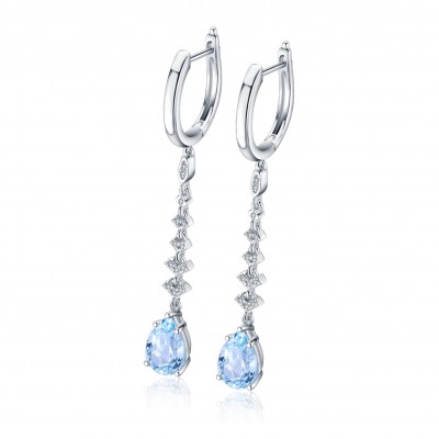 Ruif Jewelry Classic Design S925 Silver 3.07ct aquamarine Earrings Women Jewelry Ladies Party Gift