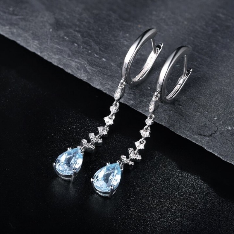 Ruif Jewelry Classic Design S925 Silver 3.07ct aquamarine Earrings Women Jewelry Ladies Party Gift Ruif Jewelry Classic Design S925 Silver 3.07ct aquamarine Earrings Women Jewelry Ladies Party Gift