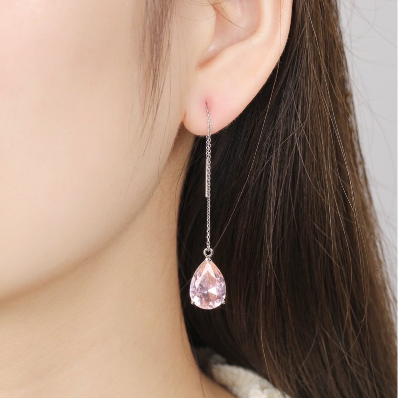 Ruif Jewelry Classic Design S925 Silver 13.72ct aquamarine and pink morgant Earrings Women Jewelry Ladies Party Gift Ruif Jewelry Classic Design S925 Silver 13.72ct aquamarine and pink morgant Earrings Women Jewelry Ladies Party Gift