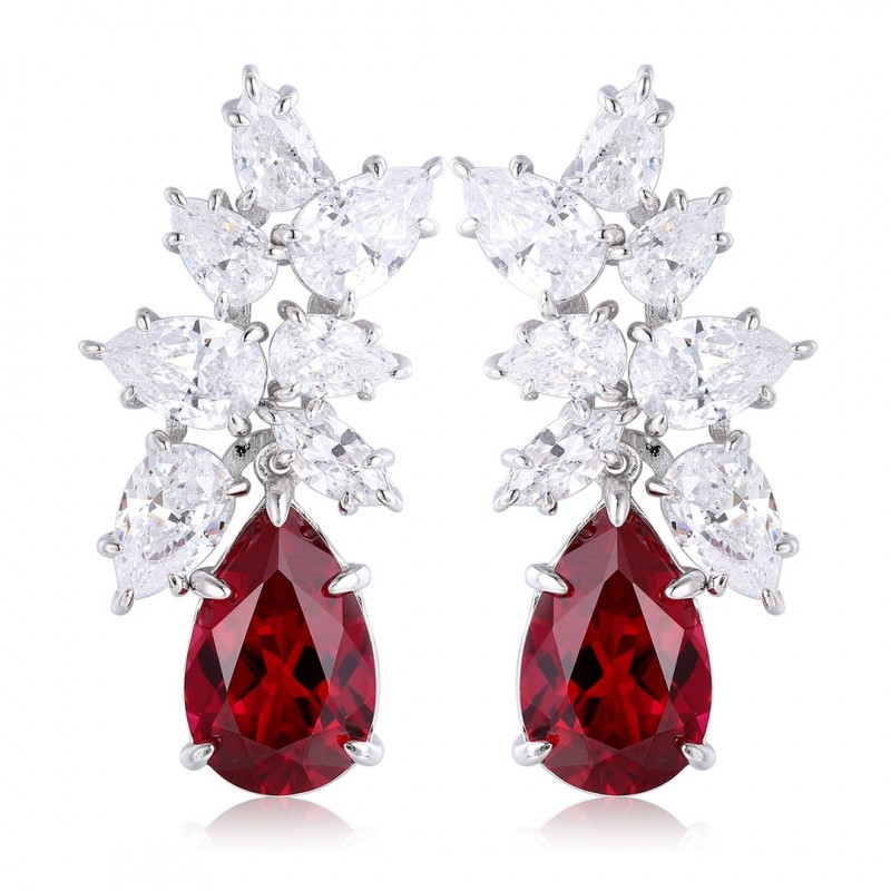 Ruif Jewelry Classic Design S925 Silver 8.5ct Lab Grown Ruby Earrings Gemstone Jewelry Ruif Jewelry Classic Design S925 Silver 8.5ct Lab Grown Ruby Earrings Gemstone Jewelry