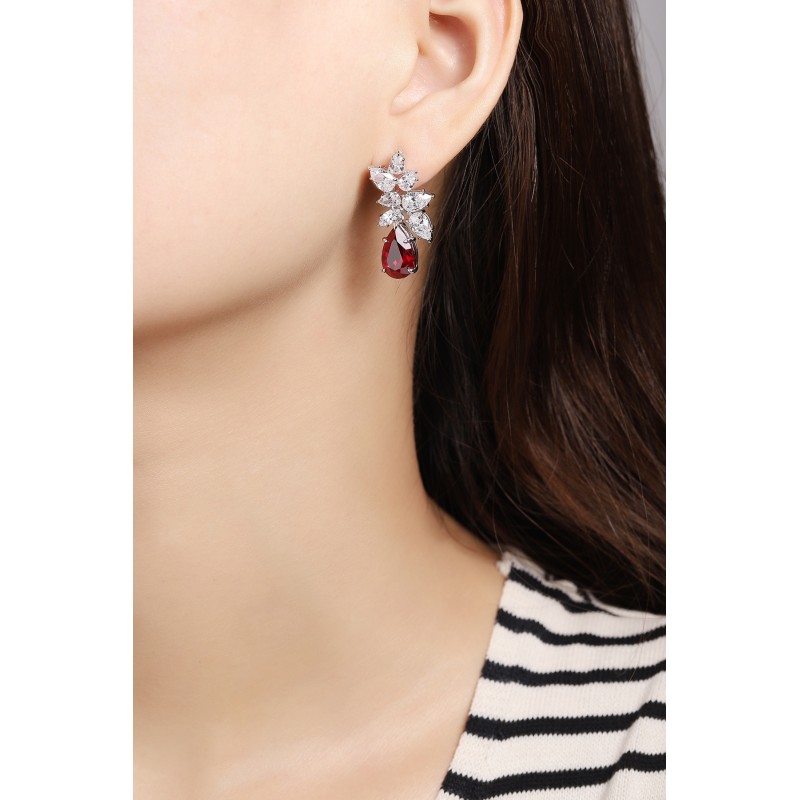 Ruif Jewelry Classic Design S925 Silver 8.5ct Lab Grown Ruby Earrings Gemstone Jewelry Ruif Jewelry Classic Design S925 Silver 8.5ct Lab Grown Ruby Earrings Gemstone Jewelry