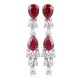 Ruif Jewelry Classic Design S925 Silver 2.75ct Lab Grown Emerald/Ruby Earrings Gemstone Jewelry