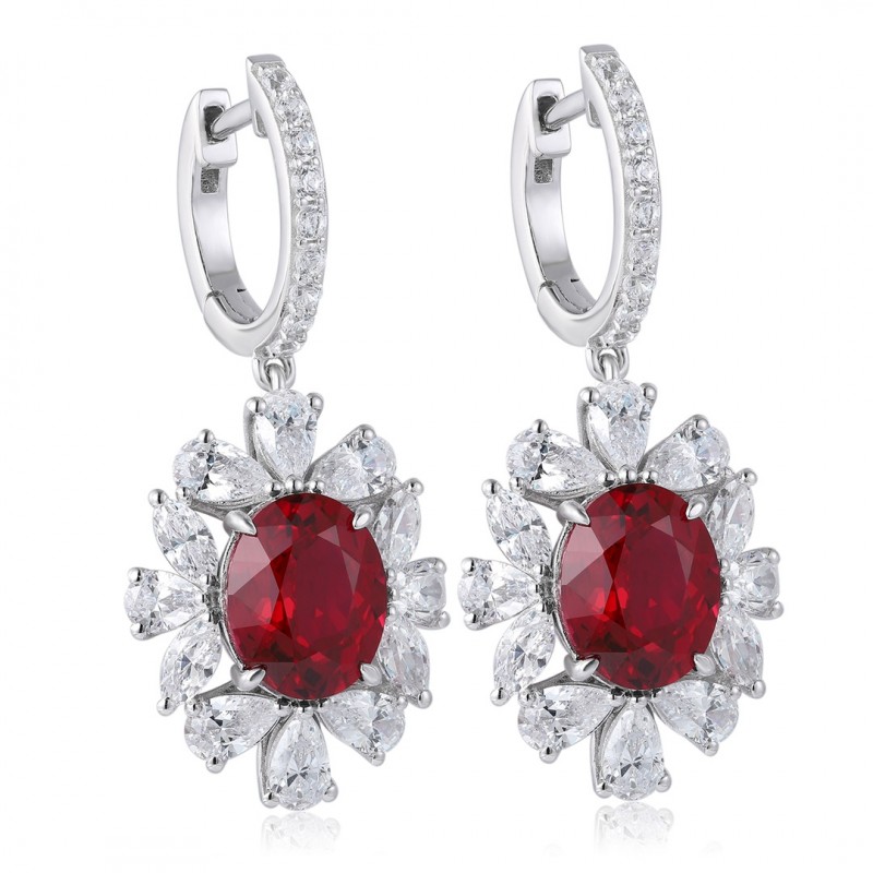 Ruif Jewelry Classic Design S925 Silver 5.22ct Lab Grown Emerald/Red Ruby/Royal Blue Sapphire Earrings Gemstone Jewelry Ruif Jewelry Classic Design S925 Silver 5.22ct Lab Grown Emerald/Red Ruby/Royal Blue Sapphire Earrings Gemstone Jewelry