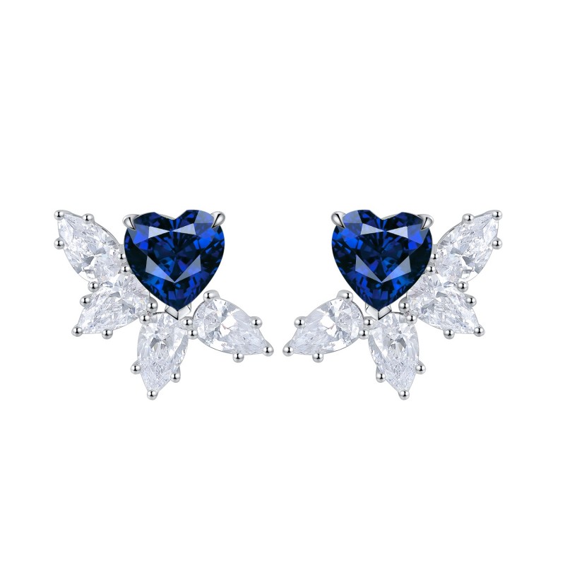 Ruif Jewelry Classic Design S925 Silver 1.5ct Lab Grown Emerald Earrings Red Ruby Royal Blue Sapphire Gemstone Jewelry Ruif Jewelry Classic Design S925 Silver 1.5ct Lab Grown Emerald Earrings Red Ruby Royal Blue Sapphire Gemstone Jewelry