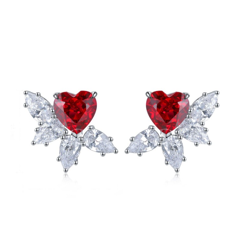 Ruif Jewelry Classic Design S925 Silver 1.5ct Lab Grown Emerald Earrings Red Ruby Royal Blue Sapphire Gemstone Jewelry Ruif Jewelry Classic Design S925 Silver 1.5ct Lab Grown Emerald Earrings Red Ruby Royal Blue Sapphire Gemstone Jewelry