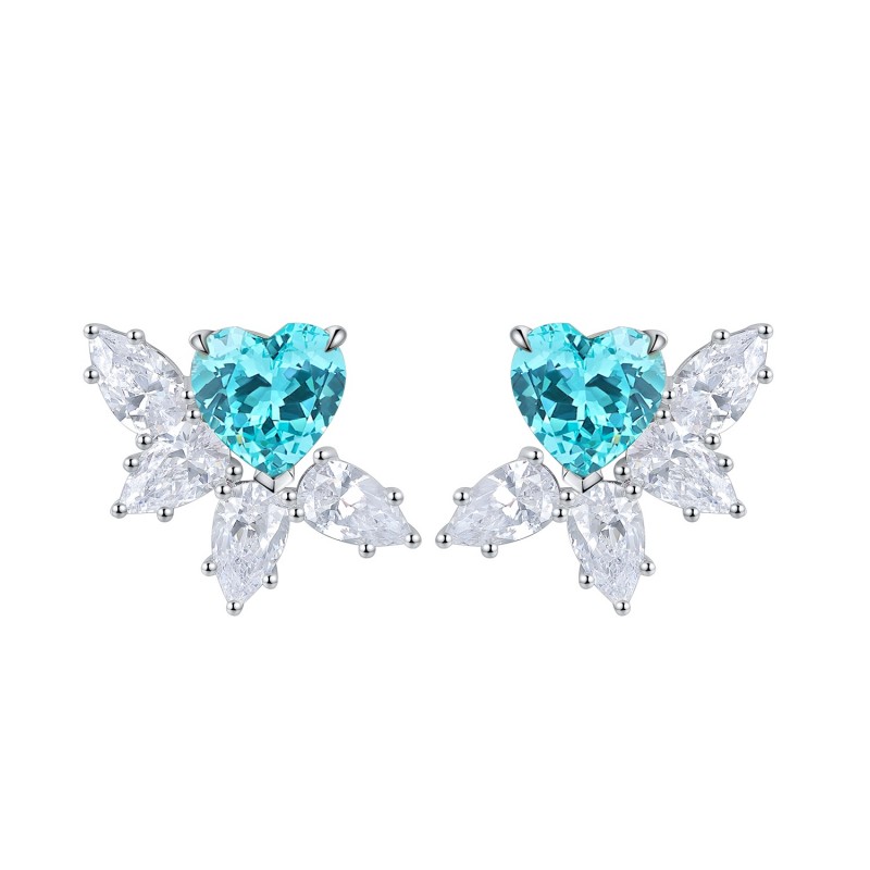 Ruif Jewelry Classic Design S925 Silver 1.5ct Lab Grown Emerald Earrings Red Ruby Royal Blue Sapphire Gemstone Jewelry Ruif Jewelry Classic Design S925 Silver 1.5ct Lab Grown Emerald Earrings Red Ruby Royal Blue Sapphire Gemstone Jewelry