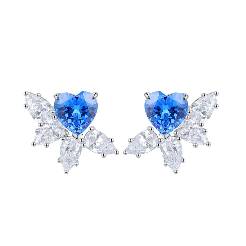Ruif Jewelry Classic Design S925 Silver 1.5ct Lab Grown Emerald Earrings Red Ruby Royal Blue Sapphire Gemstone Jewelry Ruif Jewelry Classic Design S925 Silver 1.5ct Lab Grown Emerald Earrings Red Ruby Royal Blue Sapphire Gemstone Jewelry