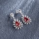 Ruif Jewelry Classic Design S925 Silver 5ct Lab Grown Papalacha Earrings Gemstone Jewelry Ruif Jewelry Classic Design S925 Silver 5ct Lab Grown Papalacha Earrings Gemstone Jewelry