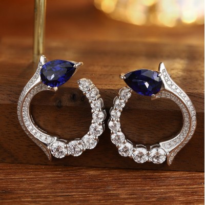 Ruif Jewelry Classic Design S925 Silver 4.67ct/4.78ct Lab Grown Ruby/ Sapphire Gemstone Jewelry
