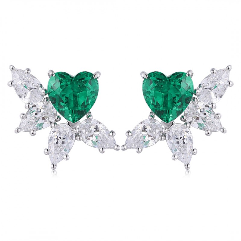 Ruif Jewelry Classic Design S925 Silver 1.5ct Lab Grown Emerald Earrings Gemstone Jewelry Ruif Jewelry Classic Design S925 Silver 1.5ct Lab Grown Emerald Earrings Gemstone Jewelry