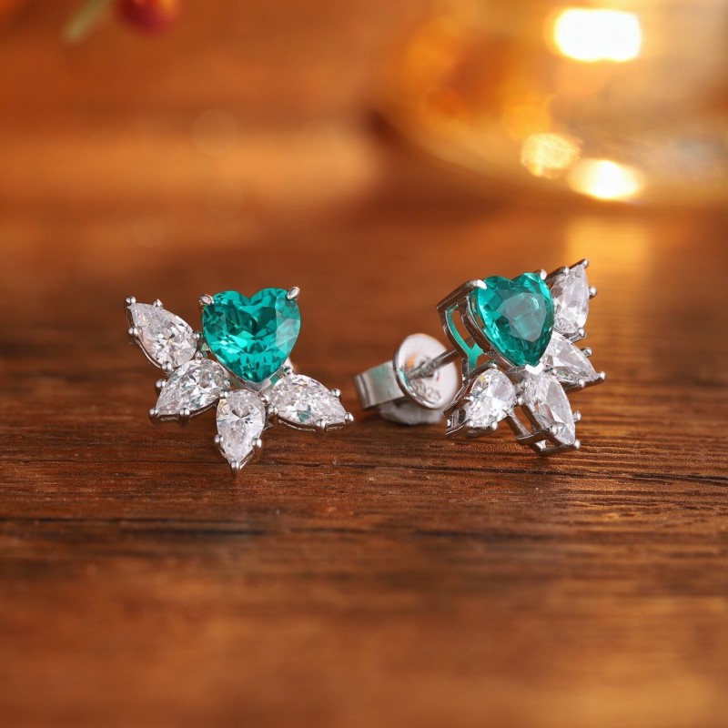Ruif Jewelry Classic Design S925 Silver 1.5ct Lab Grown Emerald Earrings Gemstone Jewelry Ruif Jewelry Classic Design S925 Silver 1.5ct Lab Grown Emerald Earrings Gemstone Jewelry