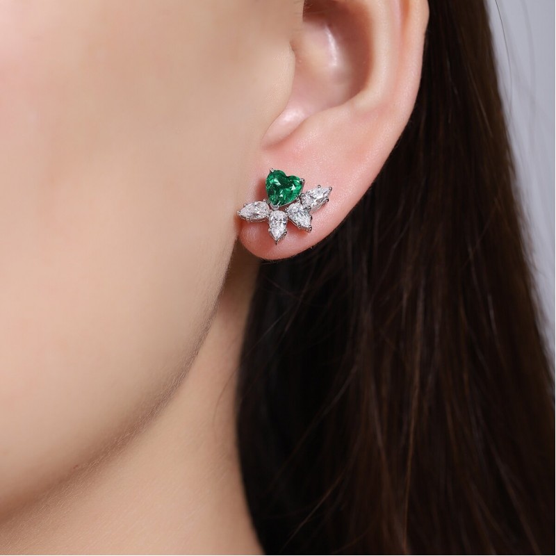 Ruif Jewelry Classic Design S925 Silver 1.5ct Lab Grown Emerald Earrings Gemstone Jewelry Ruif Jewelry Classic Design S925 Silver 1.5ct Lab Grown Emerald Earrings Gemstone Jewelry