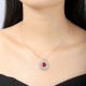 Ruif Jewelry Classic Design S925 Silver 1.91ct Lab Grown Emerald Pendant Necklace royal blue sapphire Red Ruby Gemstone Jewelry