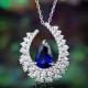 Ruif Jewelry Classic Design S925 Silver 1.91ct Lab Grown Emerald Pendant Necklace royal blue sapphire Red Ruby Gemstone Jewelry