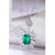 Ruif Jewelry Classic Design S925 Silver 3.392ct Lab Grown Emerald Pendant Necklace Gemstone Jewelry