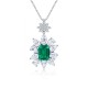 Ruif Jewelry Classic Design S925 Silver 3.392ct Lab Grown Emerald Pendant Necklace Gemstone Jewelry