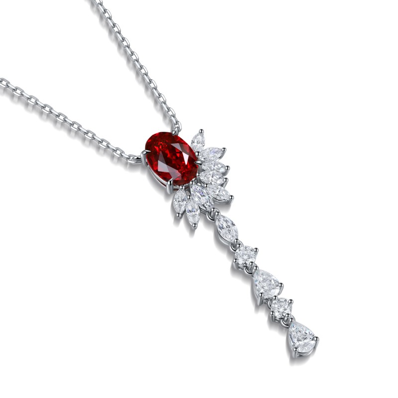 Ruif Jewelry Classic Design S925 Silver 2.22ct Lab Grown Ruby Pendant Necklace Gemstone Jewelry Ruif Jewelry Classic Design S925 Silver 2.22ct Lab Grown Ruby Pendant Necklace Gemstone Jewelry