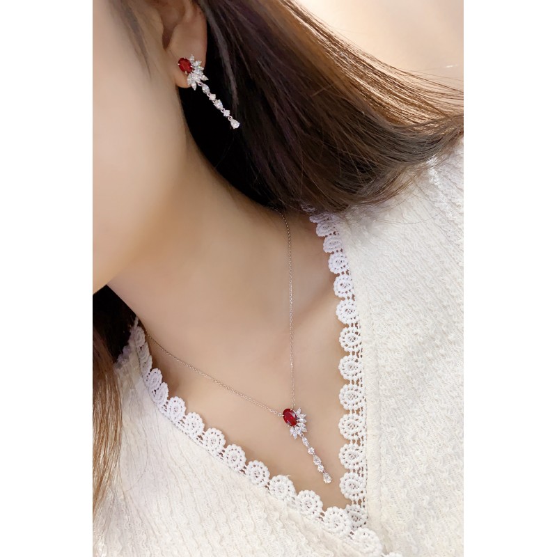 Ruif Jewelry Classic Design S925 Silver 2.22ct Lab Grown Ruby Pendant Necklace Gemstone Jewelry Ruif Jewelry Classic Design S925 Silver 2.22ct Lab Grown Ruby Pendant Necklace Gemstone Jewelry