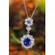 Ruif  Jewelry Classic Design S925 Silver 2.835ct Royal Blue Lab Grown Sapphire Pendant Necklace Gemstone Jewelry