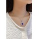 Ruif  Jewelry Classic Design S925 Silver 2.835ct Royal Blue Lab Grown Sapphire Pendant Necklace Gemstone Jewelry