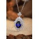 Ruif Jewelry Classic Design S925 Silver 3.04ct Royal Blue Lab Grown Sapphire Pendant Necklace Gemstone Jewelry Ruif Jewelry Classic Design S925 Silver 3.04ct Royal Blue Lab Grown Sapphire Pendant Necklace Gemstone Jewelry