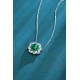 Ruif Jewelry Classic Design S925 Silver 3.35ct Lab Grown Emerald Pendant Necklace royal blue sapphire Red Ruby Gemstone Jewelry