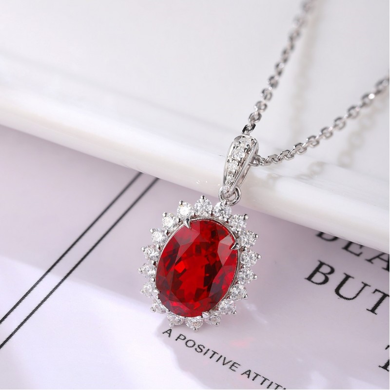 Ruif Jewelry Classic Design S925 Silver 1.43ct Lab Grown Emerald And Sapphire Pendant Necklace Gemstone Jewelry Ruif Jewelry Classic Design S925 Silver 1.43ct Lab Grown Emerald And Sapphire Pendant Necklace Gemstone Jewelry