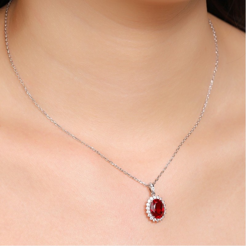 Ruif Jewelry Classic Design S925 Silver 1.43ct Lab Grown Emerald And Sapphire Pendant Necklace Gemstone Jewelry Ruif Jewelry Classic Design S925 Silver 1.43ct Lab Grown Emerald And Sapphire Pendant Necklace Gemstone Jewelry