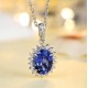 Ruif Jewelry Classic Design S925 Silver 1.43ct Lab Grown Emerald  And Sapphire Pendant Necklace Gemstone Jewelry