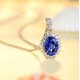 Ruif Jewelry Classic Design S925 Silver 1.43ct Lab Grown Emerald  And Sapphire Pendant Necklace Gemstone Jewelry