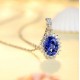 Ruif Jewelry Classic Design S925 Silver 1.43ct Lab Grown Emerald And Sapphire Pendant Necklace Gemstone Jewelry Ruif Jewelry Classic Design S925 Silver 1.43ct Lab Grown Emerald And Sapphire Pendant Necklace Gemstone Jewelry