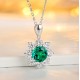 Ruif Jewelry Classic Design S925 Silver 2.522ct Lab Grown Emerald Pendant Necklace royal blue sapphire Red Ruby Gemstone Jewelry