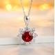 Ruif Jewelry Classic Design S925 Silver 2.522ct Lab Grown Emerald Pendant Necklace royal blue sapphire Red Ruby Gemstone Jewelry