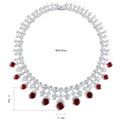 Ruif Jewelry Classic Design S925 Silver 32.04ct Lab Grown Ruby Pendant Necklace Gemstone Jewelry