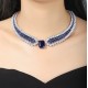 Ruif  Jewelry Classic Design S925 Silver 21.81ct Royal Blue Lab Grown Sapphire Pendant Necklace Gemstone Jewelry