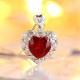 Ruif Jewelry Classic Design S925 Silver 4.68ct Lab Grown Emerald Pendant Necklace royal blue sapphire Red Ruby Gemstone Jewelry