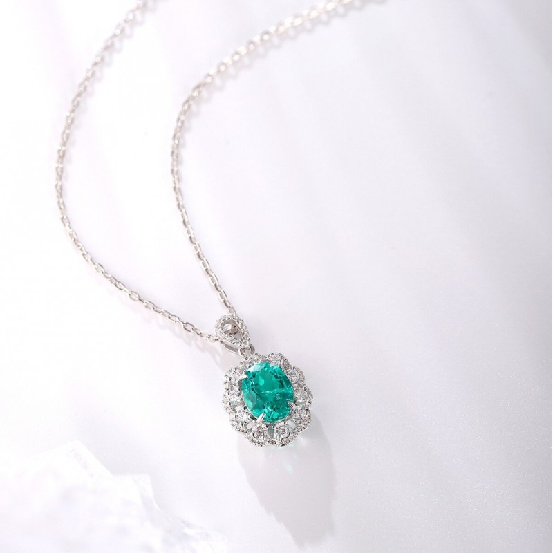 Ruif Jewelry Classic Design S925 Silver 1.75ct Lab Grown Emerald Pendant Necklace royal blue sapphire Red Ruby Gemstone Jewelry Ruif Jewelry Classic Design S925 Silver 1.75ct Lab Grown Emerald Pendant Necklace royal blue sapphire Red Ruby Gemstone Jewelry